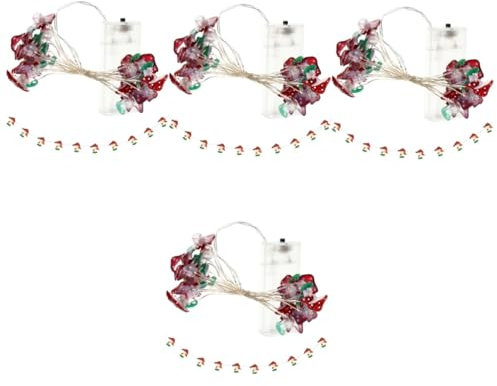 ULTECHNOVO 4-Teilige Schnur LED Light Pilz Dekoration Pilzlicht Weiß Party klein Anlage Festival-Licht- -Leuchten kreative Pilzlampe Dekorative Lichter Plastik