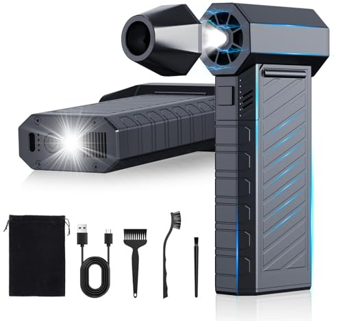 Compressed Air Duster, 130000RPM Electric Air Duster, ith LED Lighting and Flashlight, 3-Gear Speed Compressed Air Cleaner, Air Blower Cleaner for Computer, Keyboard, Car,Outdoor