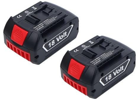 2 batterie di ricambio da 18 V 4 Ah per utensili Bosch Home and Garden – Compatibile con dispositivi Bosch PBA, PSB, PSR, Gloria – Alta capacità, ricaricabile (18 V 4 A)