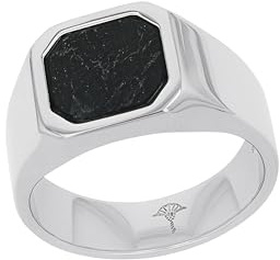 JOOP! Ring Edelstahl Herren Ringe, mit Linienstein, Schwarz, Kommt in Schmuck Geschenk Box
