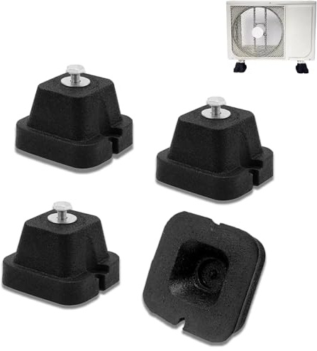 Consolas de suelo amortiguadores de goma, patas antivibración para aire acondicionado en 500 kg máx. (10 x 10 x 7 cm)