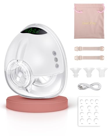 Lulia Milchpumpe Elektrisch Handsfree, Tragbare Elektrische Milchpumpe mit 4 Modi &9 Stufen, 350mmHg Starke Absaugung, BPA Frei, Freihändig Doppelmilchpumpe mit 17/19/21/24 mm Flansch (1 Pack)