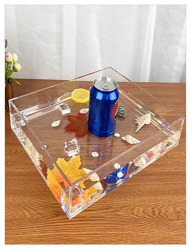 Transparentes Acryl-Serviertablett für Fotografie, vielseitige Aufbewahrung, verschiedene Größen (60 x 50 x 10 cm), ideal für Heimdekor, Veranstaltungen und Foto-Requisiten.