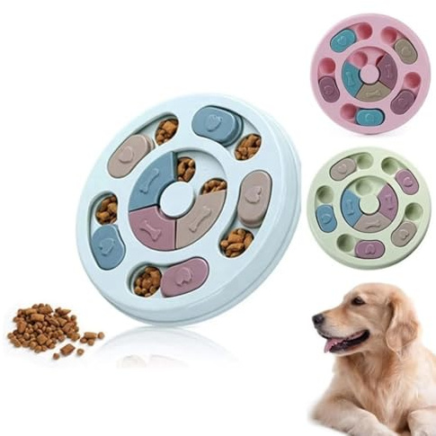 METCHA Puzzle Hundespielzeug, Rosa und Hellblau | Fördert Intelligenz, Langsames Fressen, Für Hunde und Katzen, Interaktives Lernspiel