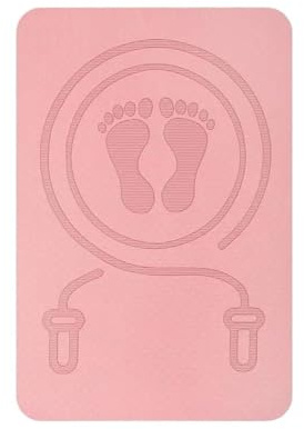Springseilmatte 6mm Springseil Matte Anti-lärm Jump Übung Stoßdämpfung Yoga TPE Fitness Pad Ausrüstung für Seilspringen(Pink)