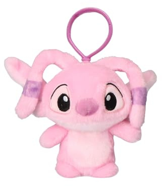 Disney Stitch Porte Clé Peluche, Clip Sac à Main Stitch Pendentif en Peluche pour Sac à Dos, Cadeau pour Filles, Adolescentes et Femmes (Rose)
