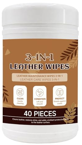 Générique Lingettes Nettoyantes pour Cuir | Nettoyant Lustrant à la Douceur - Soin Et Entretien du Cuir Vetements,pour Sac Chaussure Canape Veste Auto