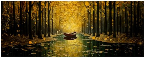 Wallario Küchenrückwand selbstklebend 115 x 50 cm, Motiv: Boot im goldenen Licht | Spritzschutz abwischbar & pflegeleicht
