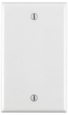 Leviton 88014 001-88014-WHT Single Gang White Blank Box Mounted Plastic Wallplate, 1-Pack