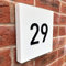 Contempo Modern House Number Sign - Matt White