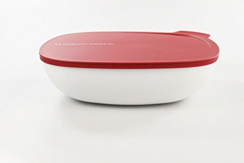 TUPPERWARE Allegra 2,5 L rot weiß Schüssel Schale servieren Servierschale eckig