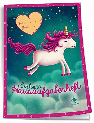 Trötsch Verlag 201832N - Hausaufgabenheft DIN A5, Einhorn, 96 Seiten, mit extra starkem Klarsichtumschlag