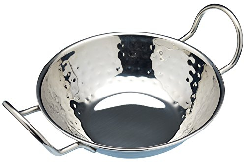 KitchenCraft World of Flavours Indian Hammered Metal Balti Serving Dish, 17 cm (6.5)