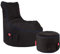 Gamewarez Arctic Blizzard 2.0 Bundle – Set aus Gaming-Hocker und Gaming-Sitzsack, mit Seitentasche & Headset-Halter, Made in Germany, schwarz-blau