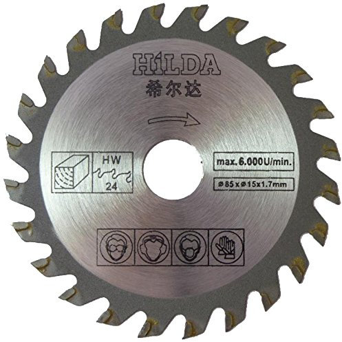 Lame de scie circulaire pour scie circulaire Makita HS301DZ, HS301DWAE 85 mm x 15 mm x 24 dents