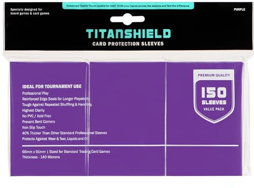 TitanShield Brettspiel-Sammelkartenhüllen, Standardgröße, Deckschutz, Lila, 150 Stück
