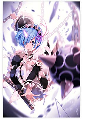 Anime-Poster Re Zero Rem 9, Leinwand-Poster, Wandkunst, Deko, Bild, Gemälde für Wohnzimmer, Schlafzimmer, Dekoration, 30 x 45 cm, ohne Rahmen