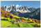 ARTland Wanddeko Wandbild Alu Verbundplatte für Innen & Outdoor Bild 120x80 cm Alpen Berge Landschaft Italien Berge Gebirge Urlaub Santa Maddalena U1TF
