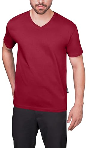 HRM Herren Luxury V-Neck Tee I Premium T-Shirt Herren V-Ausschnitt aus 100% Bio-Baumwolle I Basic T-Shirt bis 60°C waschbar I Hochwertige & nachhaltige Herren-Bekleidung