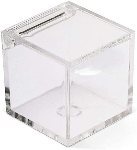 50 Schachteln aus Plexiglas, würfelförmig, 5 x 5 x 5 cm, transparent, für Konfekt, Gastgeschenke und Konfekt für jede Zeremonie.
