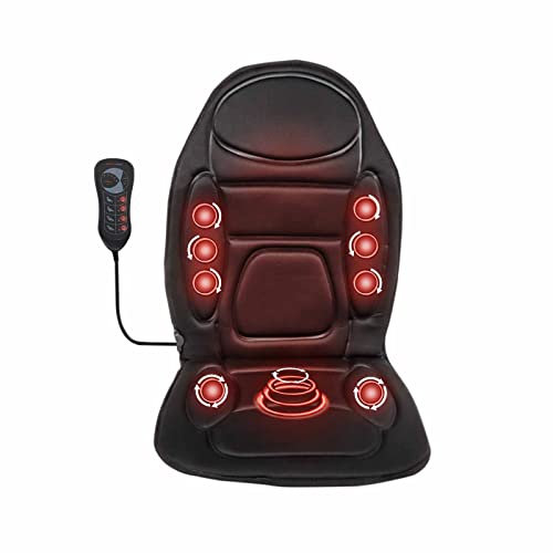 Full Body Massage Cushion with Heat and 5 Vibration Motors for Muscle Relief, 105x50cm, Black, 12V
