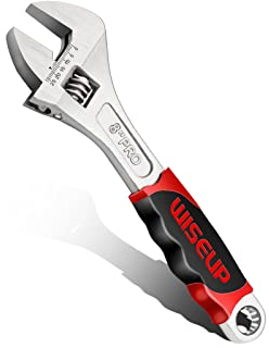 WISEUP Rollgabelschlüssel Verstellbarer, Cr-V geschmiedet Große Öffnung wrench,TPR Komfortabler und rutschfester Gummigriff, multifunktional schraubenschlüssel 8/200mm (200MM)