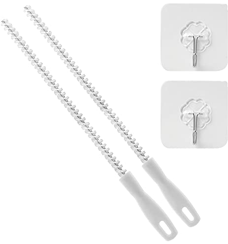 2 cepillos de Limpieza para Fregadero, Herramienta de desbloqueo de Fregadero Flexible, Dragado de tuberías Universal con 2 Ganchos Adhesivos, Cepillo de Limpieza de Drenaje (45 cm/17,7 Pulgadas)