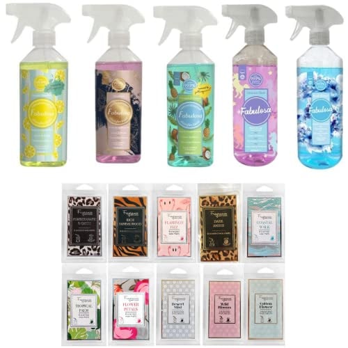 Fabulosa Home Essential Cleaning Vegan Bundle 500ml + Free FabFinds 8Pcs Wax Melts (5X All Purpose), Multicoloured