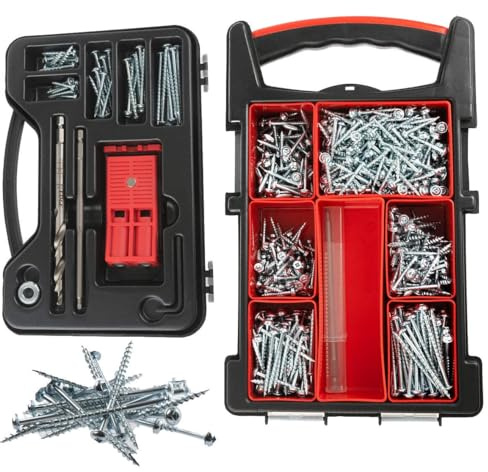 2 Port Pocket Hole Jig Start kit with 650 Assorted Screws Titman Edge PHJCCCASE