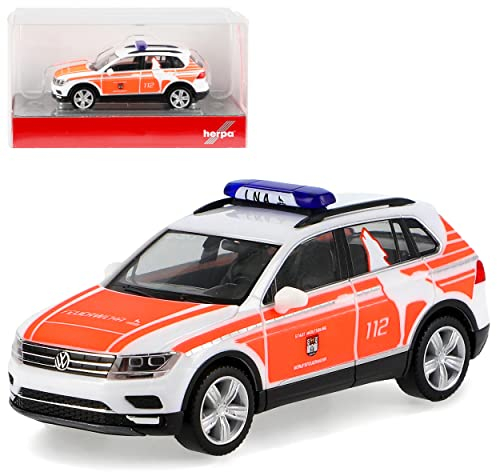 Volkwagen T*i*g*u*a*n II Feuerwehr Notarzt Wolfsburg 2. Generation Ab 2015 H0 1/87 Herpa Modell Auto mit individiuellem Wunschkennzeichen