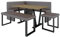 Eckbank Akiko Metal mit Tisch und Bänken - Eckbankgruppe für Ihrem Esszimmer, Küche modern, Sitzecke, Essecke. Perfekt für Küche, Büro und Rezeption. Solide Verarbeitung (Soft 30, 196x142 rechts)