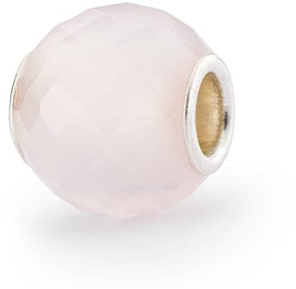 Trollbeads Runder Edelstein, facettiert (Rosenquarz)