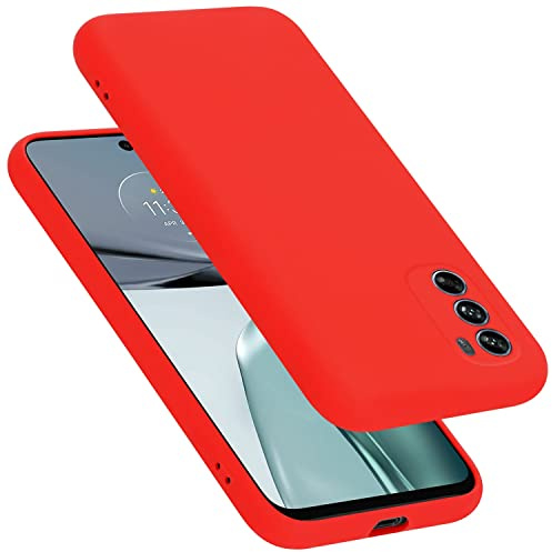 Cadorabo Hülle kompatibel mit Motorola Moto G62 5G Hülle Silikon Handyhülle für Moto G62 5G Case aus flüssigem Silikon- Kratzfeste und stoßfeste dünne TPU Schutzhülle - Liquid ROT
