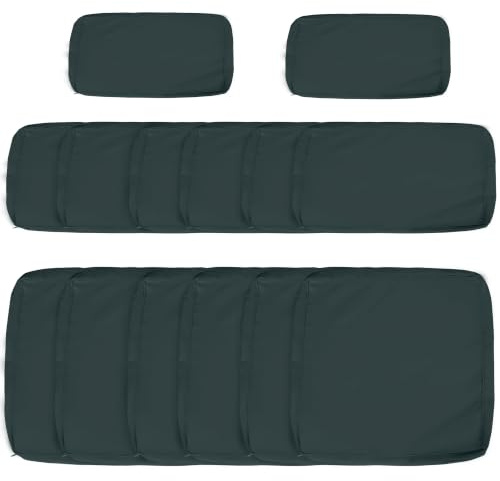 Outsunny Ersatzbezüge für Gartensofa-Set Outdoor Grün | Gartenrattan-Sofakissen, Polyesterbezug, Ersatz, kein Kissen enthalten