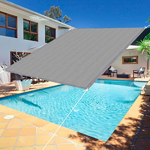 Sonnensegel 2.6 x 2.8 m Wasserdurchlässig Sonnenschutz Sonnenschutz Balkon Whirlpool Schutz mit Ösen und Kordel für Garten Balkon Terrasse, Grau