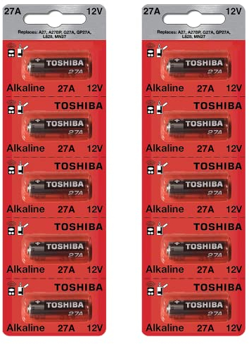 Toshiba Alkaline 27A GP27A MN27 A27BP 12 Volt Battery (10 Batteries)