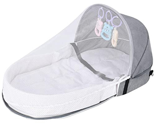 PW TOOLS Cama Plegable para Acampar para bebés, Cuna Plegable para niños pequeños, Tumbona Transpirable, Cuna para bebés, CE Viaje, Cuna Lavable, Cama Viaje biónica, Cuna para Exteriores