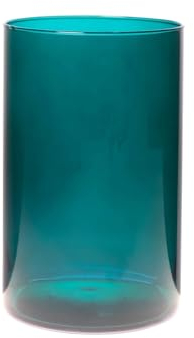 Dekoglas, Vase LEVI Essentials Zylinder H. 20cm D. 14cm Petrol blau Glas Hakbijl