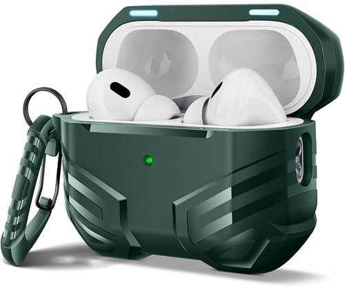 MOBOSI for Airpod Pro Case(2nd/1st Gen), Military Grade AirPods Pro 2nd Generation Case, Compatible with MagSafe, Hard Shell Full-Body Protective Case Cover with Keychain(2023/2022/2019), Green
