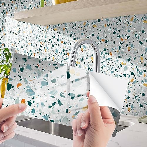 32 Stück Fliesenaufkleber 30x15cm Rechteck Marmor Muster Wasserdicht Ölfest Stickerfliesen Deko Selbstklebende Wandfliese für Küche Badezimmer Wohnzimmer