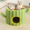 Large Cat Bed for Multiple Cats, Cactus Pet Bed Round Cat Beds for Indoor Cats Cactus Shaped Kitten House for Puppy And Kitten Animal Cave Cat Tent Slip-Resistant Bottom Cat Cave Bed Cat House