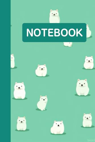 Unruled unlined notebook, blank plain notebook no lines, white paper, for writing, for work, 6x9, page numbering record, notes in school, university, college, office, home. For student.: cute dogs