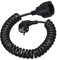 3M Spiralkabel Verlängerungskabel, 0.8M auf 3M dehnbares Spiralkabel mit Schutzkontakt Kabelstecker & Schutzkontakt Kupplung, 230V/16 A, IP20, Schwarz