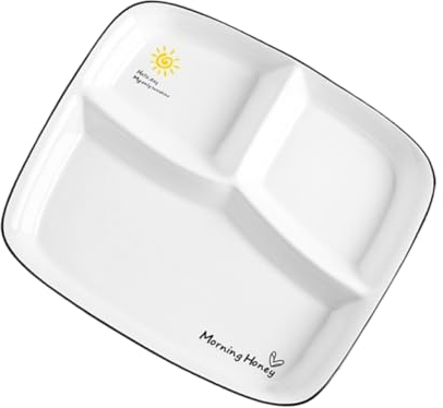 Cabilock Platos para La Cena Plato de Rejilla de 10'' para Una Sola Porción Bandeja de Desayuno de Cerámica Plato de Rejilla