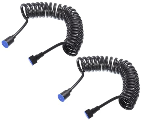 QUARKZMAN 2pcs Ressort Flexible Douche Tuyau, 3 Mètres Flexible Télescopique Tuyau avec Cuivre Zinc Interface Écrou pour Toilette Robinet, Salle Bain Spirale Flexible Douche Tuyau Noir