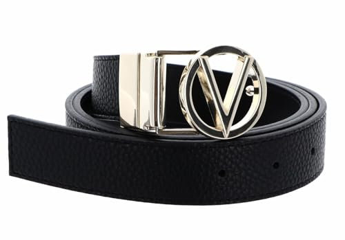 VALENTINO Roof Plaque Buckle Belt W95 Nero/Oro - kürzbar