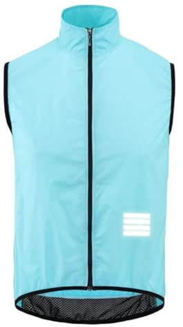 YGLEEULI Veste De Cyclisme Gilet de Cyclisme Coupe-Vent sans Manches for vélo, Gilet de Sport léger et Coupe-Vent for l'extérieur(Blue,L)