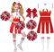 LGZIN Cheerleader Kostüm Kinder, Cheerleading Kleid, Cheer Uniformen, Crop Tops, Rock, Pompons, Socken und Haarzubehör, Cheerleadering Outfit Mädchen, Kinder Cheer Outfit für Karneval, Mottoparty-130