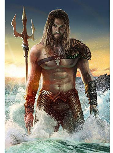 TMXON 5D-Diamant-Malerei-Set zum Selbermachen, Aquaman, Diamant-Kunsthandwerk, Strass-Stickerei für Zuhause, Wanddekoration, Geschenk, Rundbohrer, 50 x 60 cm