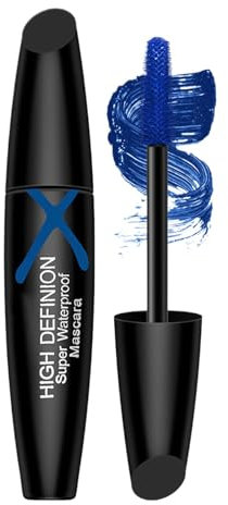 Mascara bleu volumateur et waterproof, de mascara volumisante imperméable, Mascara de renforcement du volume de maquillage anti-taches pour femmes et filles - Générique